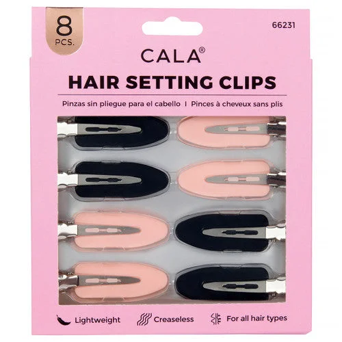 Cala 66231 Hair Setting Clips 8pcs Black/Pink