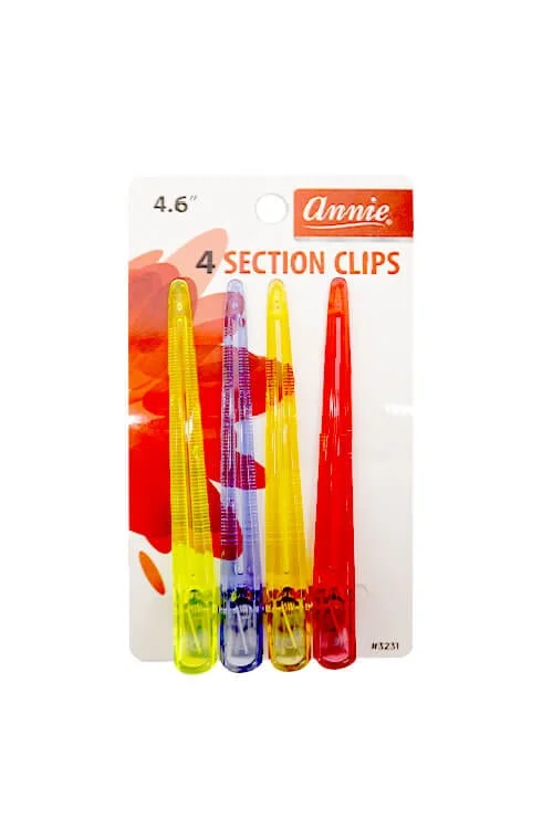 Annie #3231 Section Clips Assorted Colors 4.6"" 4 ct