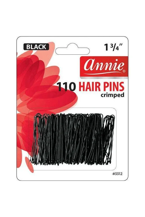 Annie #3312 Black 1 3/4″ Crimped Hair Pins 110 ct