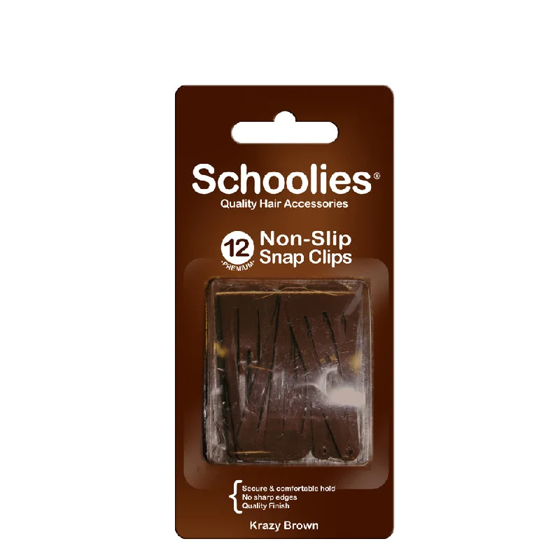 Schoolies Snap Clips 12pc - Krazy Brown