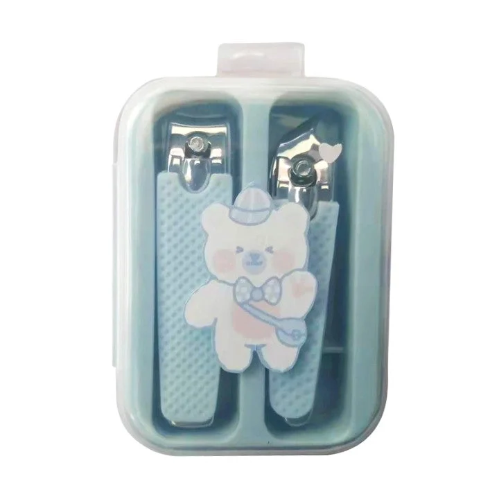 Miniso Cute Cartoon Series Bowknot Bunny 2-Piece Manicure Set (Blue)