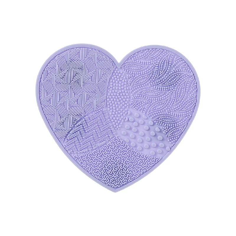 Miniso Heart-Shaped Silicone Makeup Brush Cleaning Mat with Suction Cup