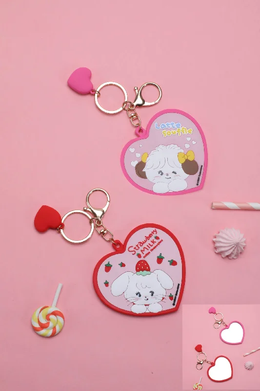 Miniso MIKKO Collection Heart Mirror Keychain Souffle