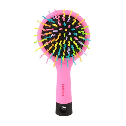 Miniso Rainbow Hairbrush with Mirror (Pink)