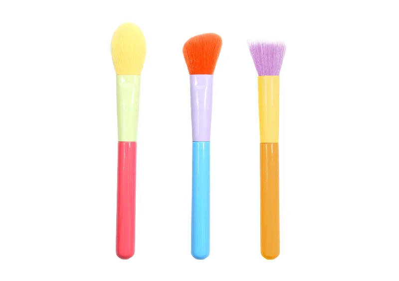 Miniso Rainbow Series Facial Makeup Brush Set (3 Pcs)