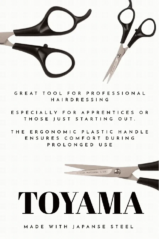 Toyama Satin Finish Plastic Handle Scissors (5.75"")- Hair Cutting Scissors - Japanese Steel