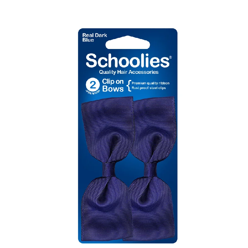 Schoolies Clip On Bows - Real Dark Blue