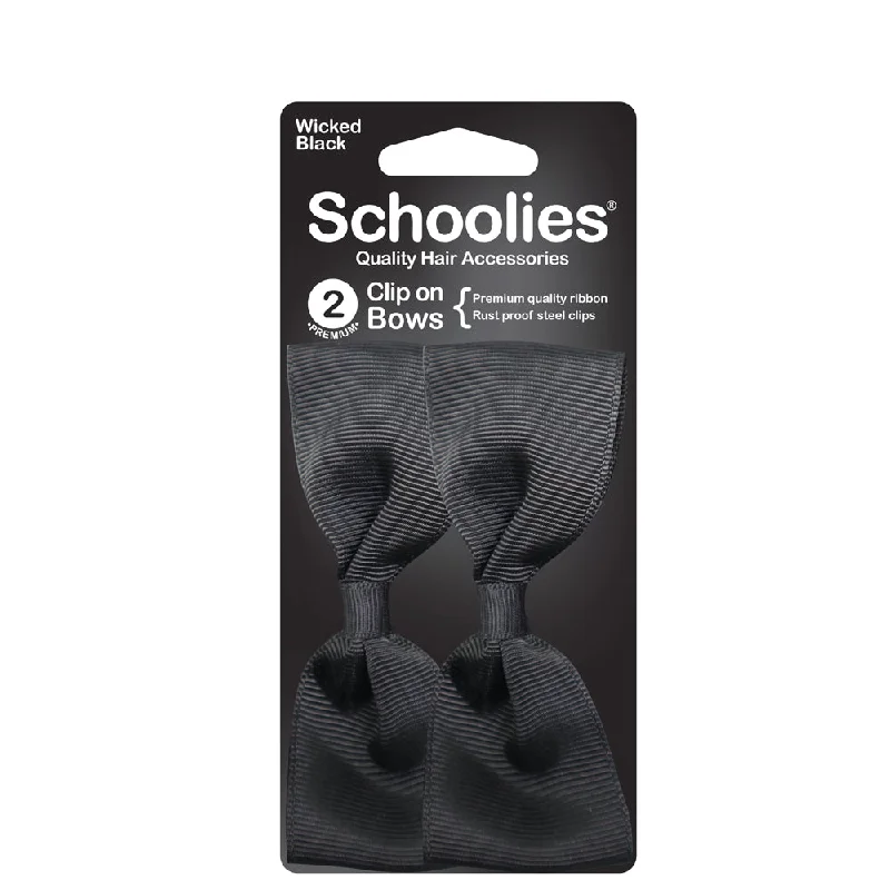 Schoolies Clip On Bows - Wicked Black