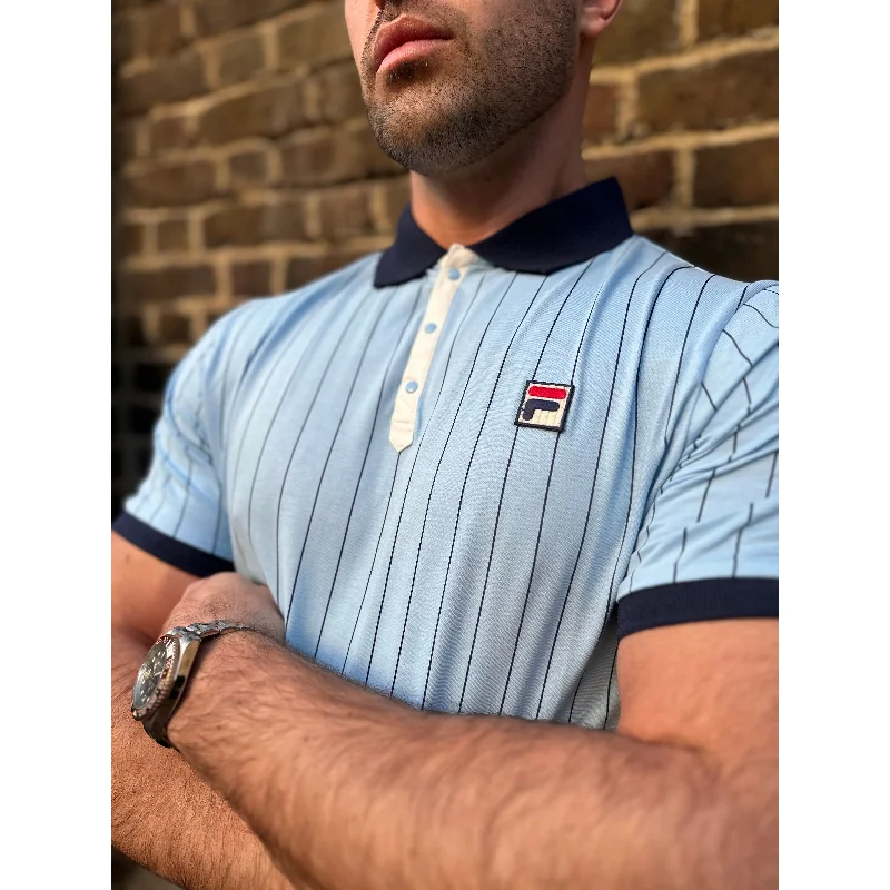Breathable Men's Mesh TopsFila Vintage - BB1 Blue Bell / Fila Navy / Gardenia 225 - Polo