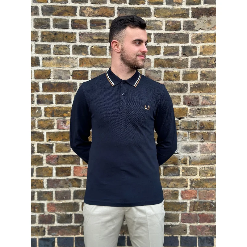 Comfortable Men's Polo ShirtsFred Perry - M3636 Twin Tipped Navy / Snow White / Shaded Stone L/S - Polo Comfortable Men's Polo ShirtsFred Perry - M3636 Twin Tipped Navy / Snow White / Shaded Stone L/S - Polo