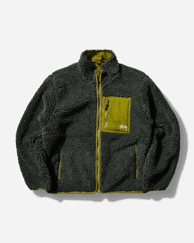 Men's Coats with VentilationSherpa Reversible Jacket Green
