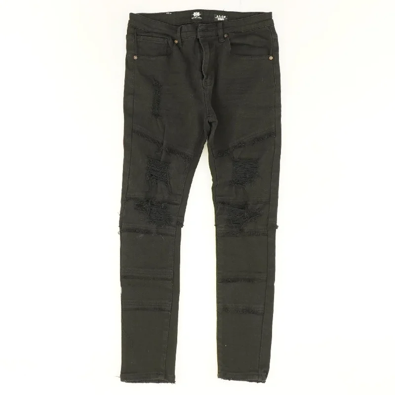 Men's Pants with Belt LoopsBlack Solid Skinny Jeans