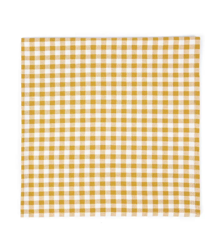 Rovi Lucca Cotton Flannel Gingham Garden Bandana: Gold/Cream